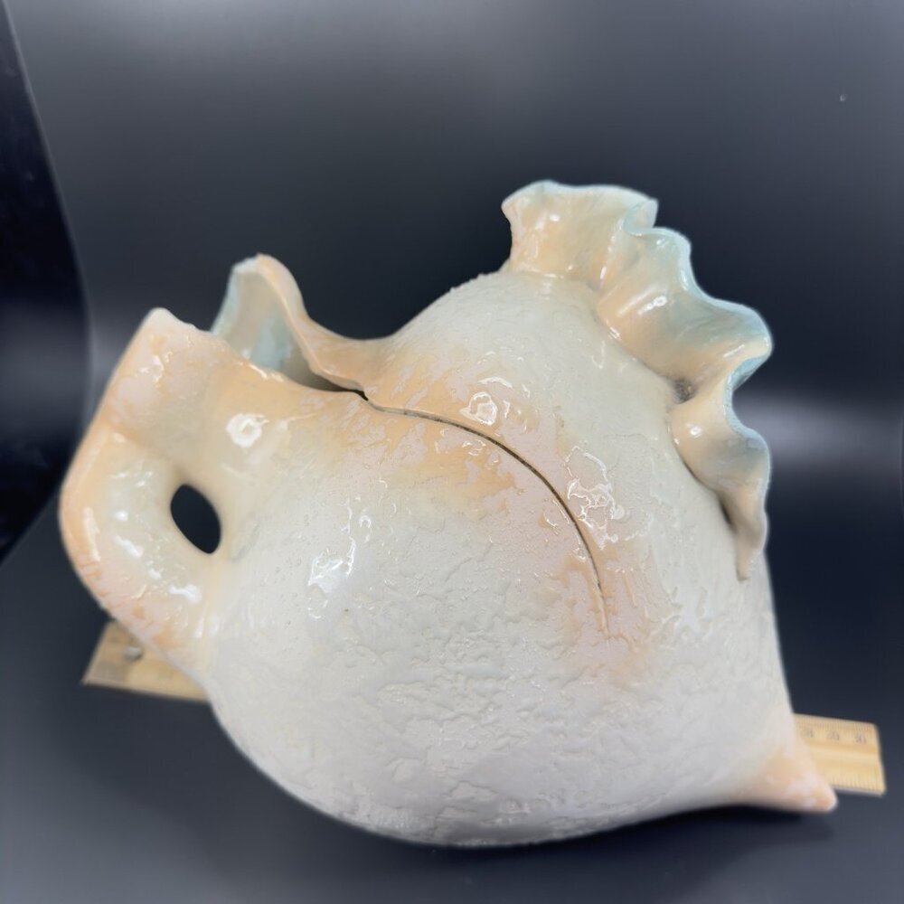 Vintage Michael Anthony Cracked Collection Ceramic Vase Sculpture Textured Decor